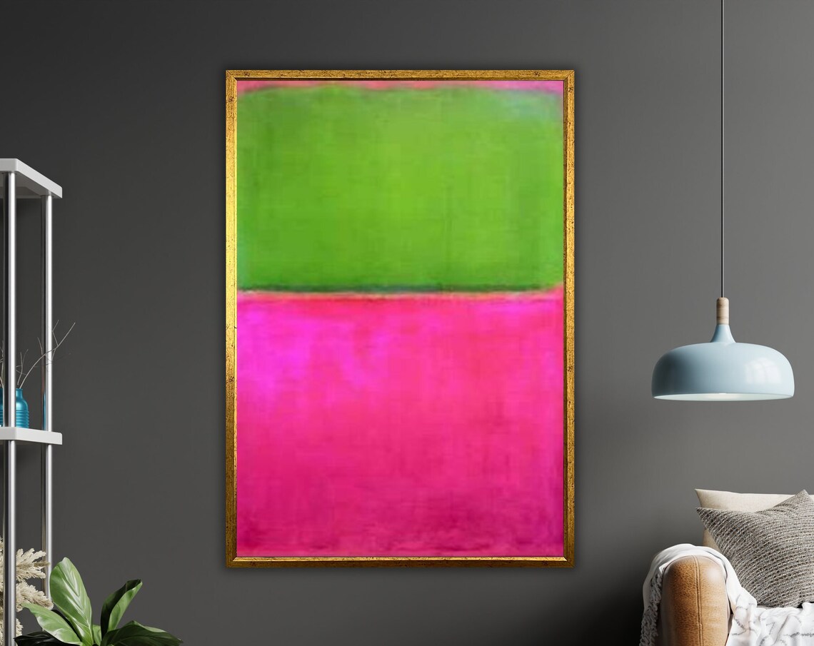 Rothko Inspired Green Pink Color Field Abstract Modern Art Print