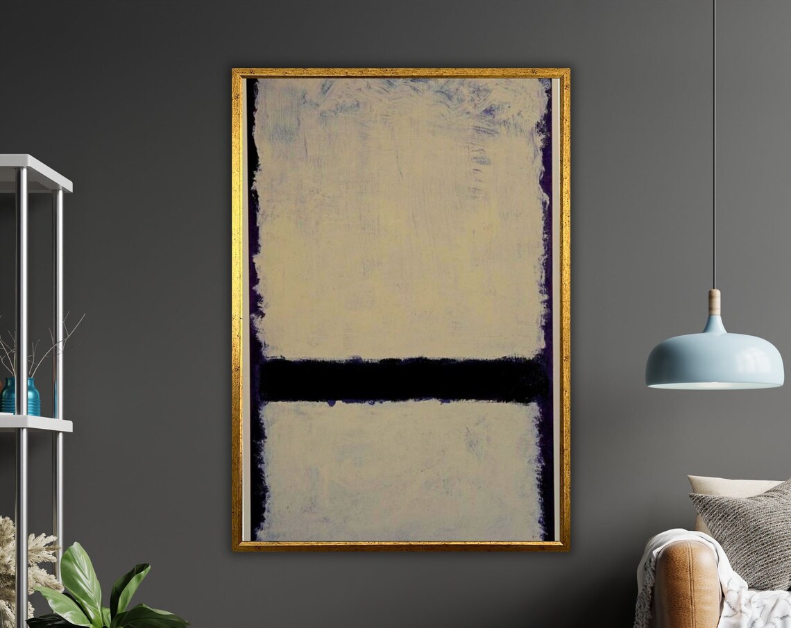 Rothko Style Cream Black Minimalist Color Field Modern Art Wall Poster