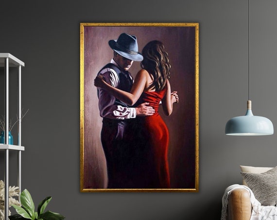 Flamenco Embrace Print Ready To Hang Framed Wall Art Dance Art Decor