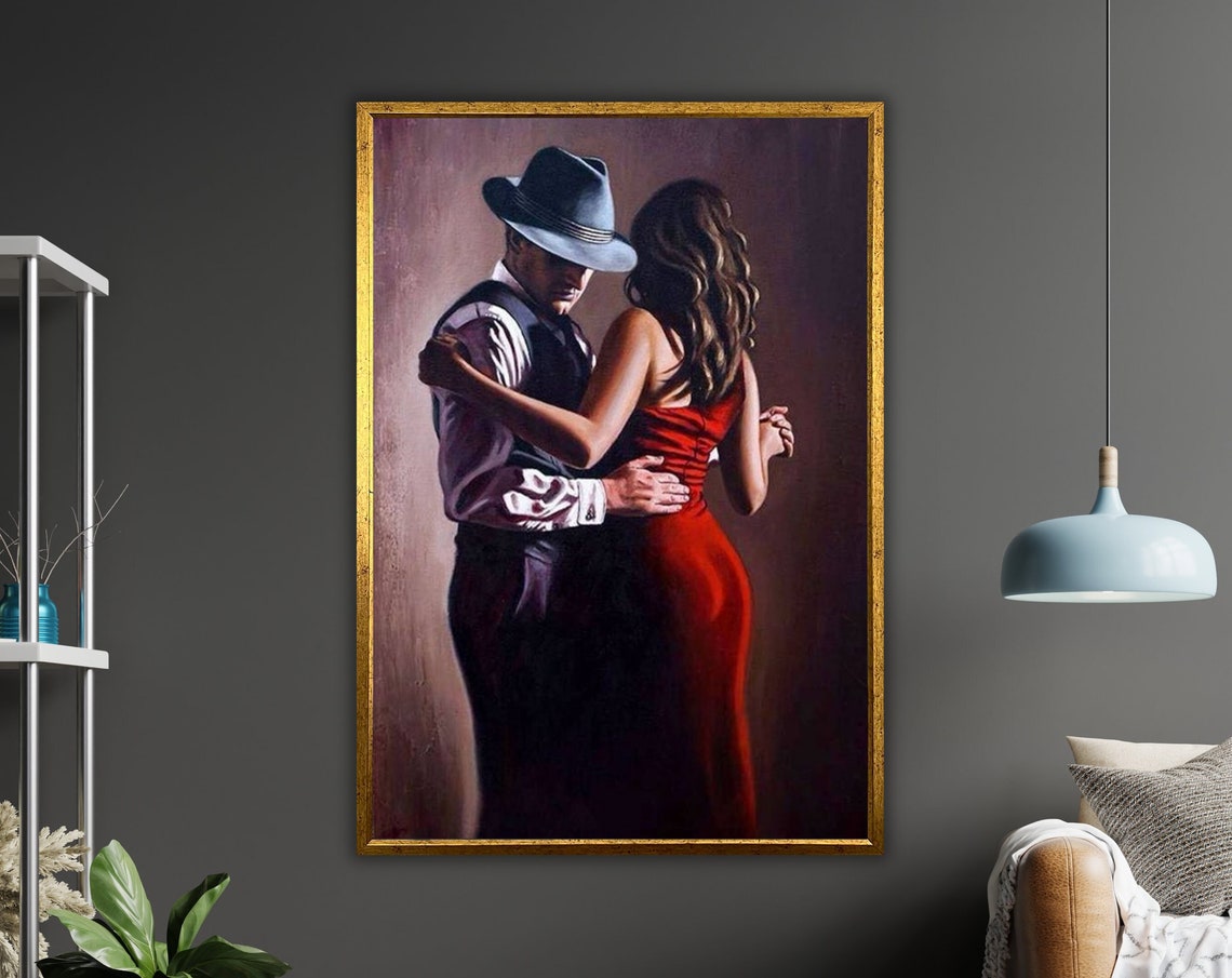 Flamenco Embrace Print Ready To Hang Framed Wall Art Dance Art Decor