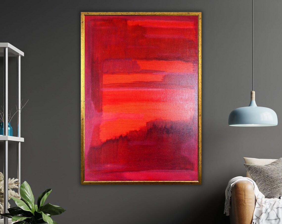 Rothko Style Red Abstract Color Field Intense Modern Art Wall Poster