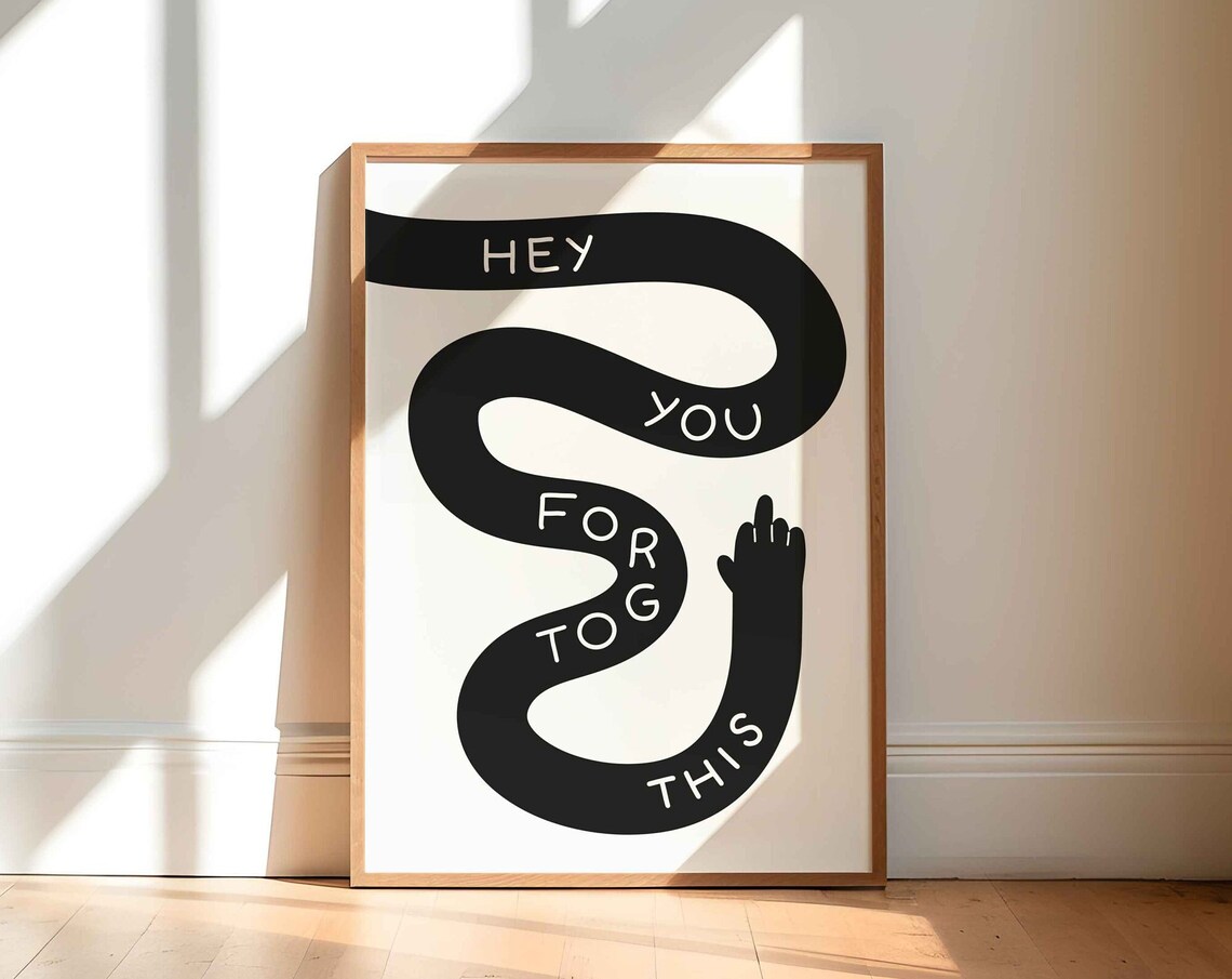 Hey You Forgot This Funny Middle Finger Humor Wall Art Print Poster