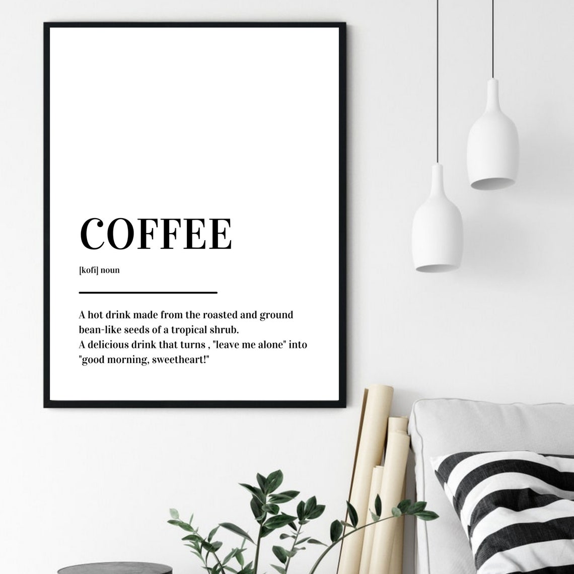 Coffee Definition Dictionary Art Funny Morning Quote Minimalist Poster - Image 6