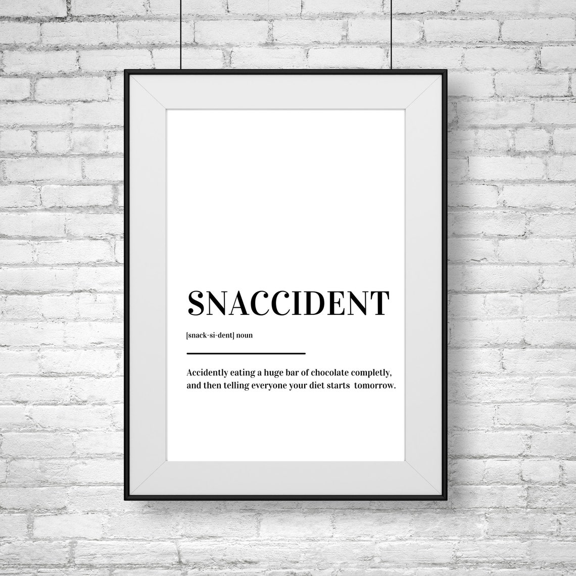 Snaccident Definition Funny Dictionary Chocolate Snack Humor Poster - Image 2