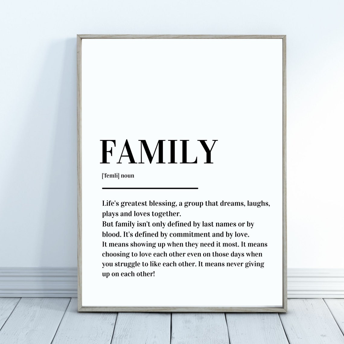 Family Lifes Greatest Blessing Love Definition Minimalist Poster - Image 3