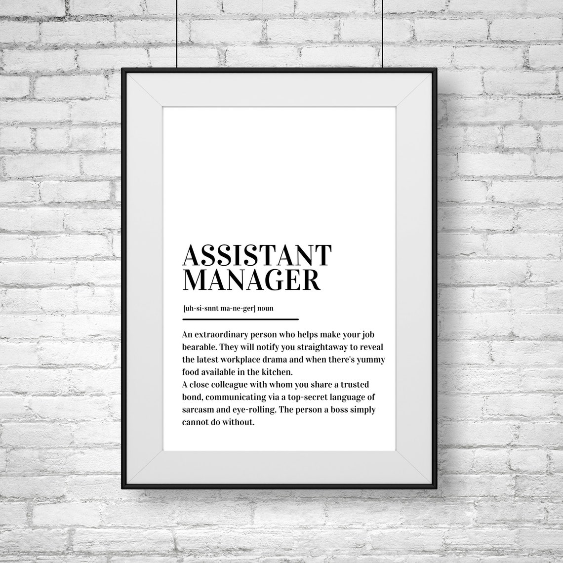 Assistant Manager Definition Coworker Gift Dictionary Style Poster - Image 2