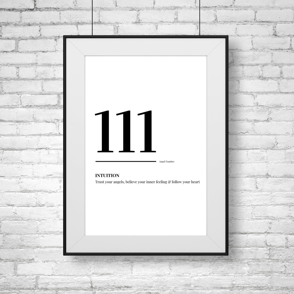 111 Angel Number Intuition Meaning Minimalist Spiritual Poster - Image 2