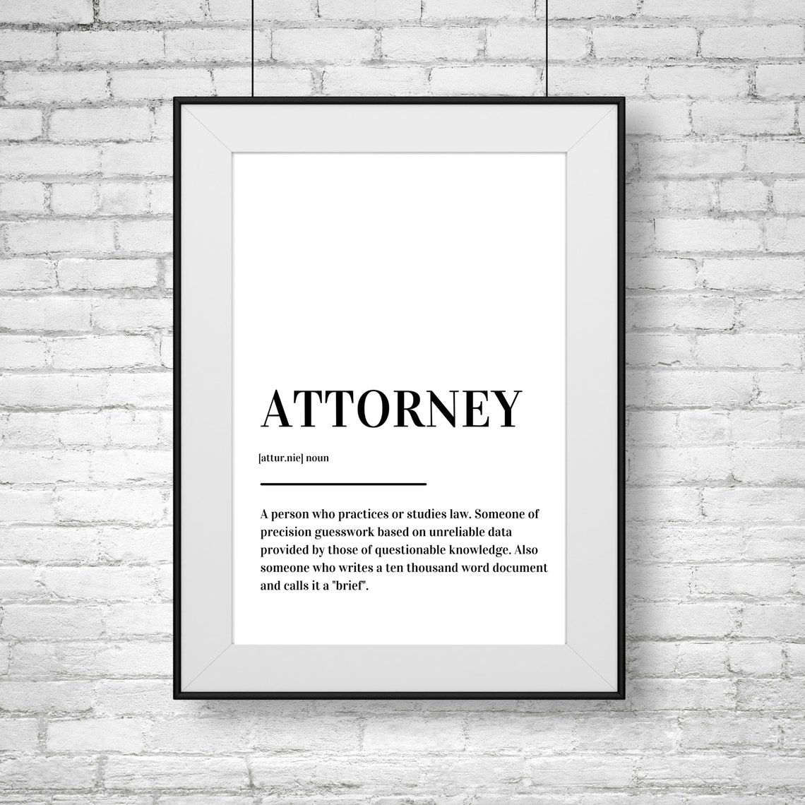 Attorney Definition Funny Law Dictionary Lawyer Humor Gift Poster - Image 2