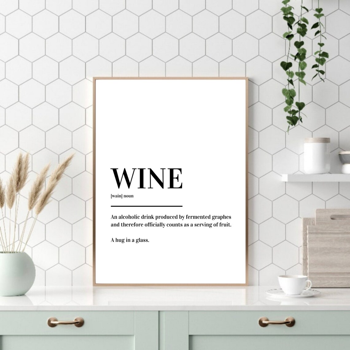 Wine Definition Funny Dictionary Serving of Fruit Humor Minimalist Poster