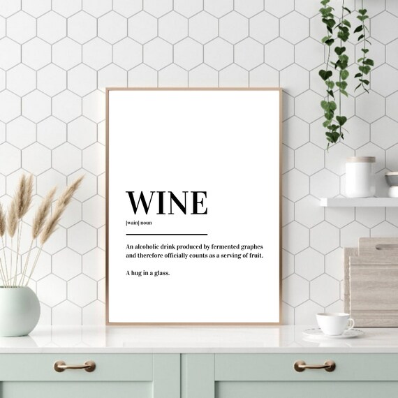 Wine Definition Funny Dictionary Serving of Fruit Humor Minimalist Poster