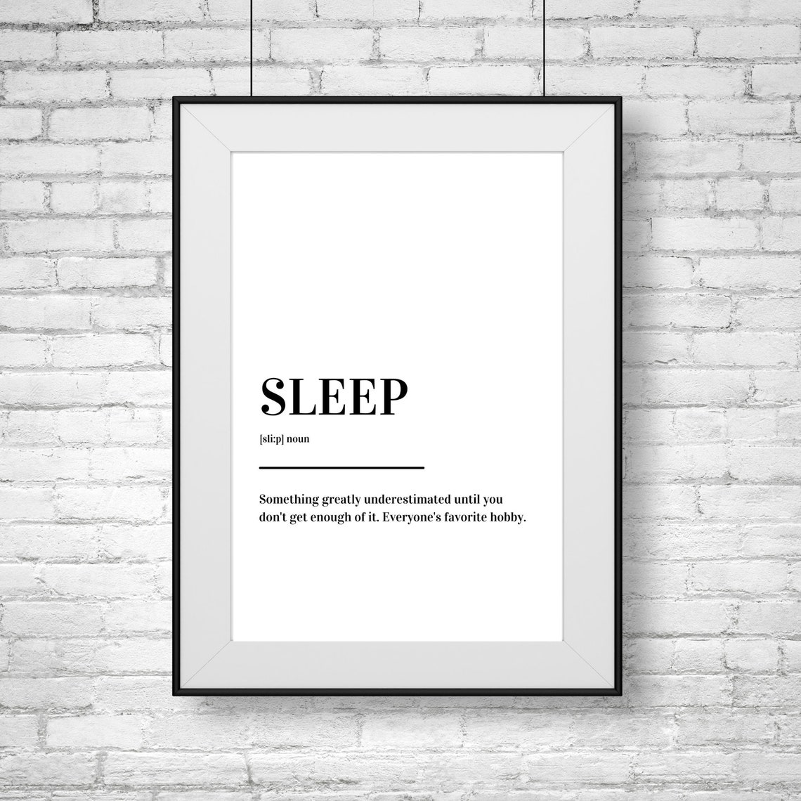 Sleep Funny Definition Hobby Minimalist Dictionary Quote Poster - Image 2