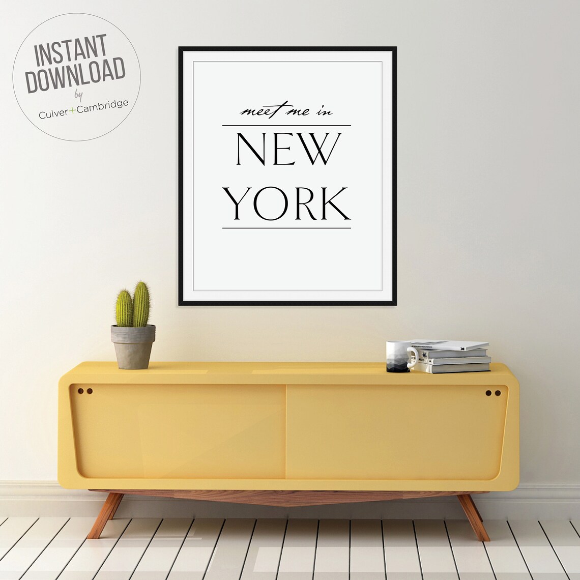 Meet Me In New York Romantic Travel Quote Typography Art Poster - Image 3