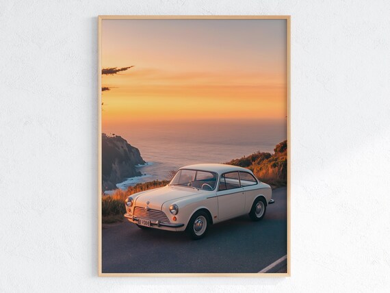 Coastal Drive Nostalgic Sunset Drive Art