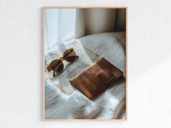 Travel Decor Art, Soft Neutral Flatlay