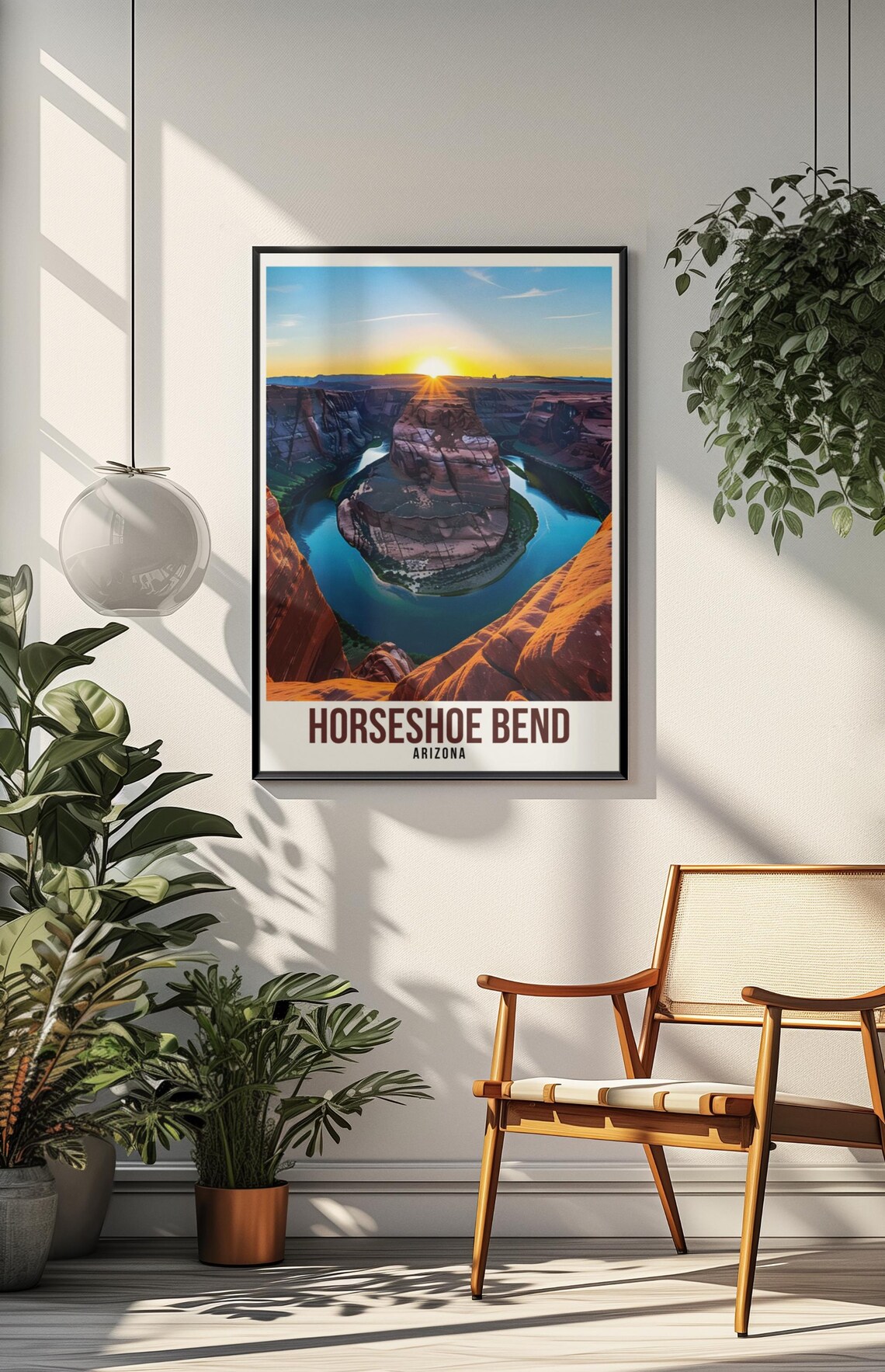Horseshoe Bend Arizona Travel Print Usa Canyon Poster Colorado River Wall Art Horseshoe Bend Poster Usa Artwork Arizona Travel Poster - Image 3