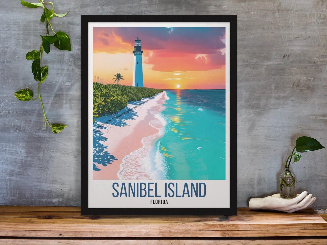 Sanibel Island Florida Travel Print Sanibel Island Poster Florida Island Wall Art Sanibel Island Decor Florida Poster Florida Travel Art