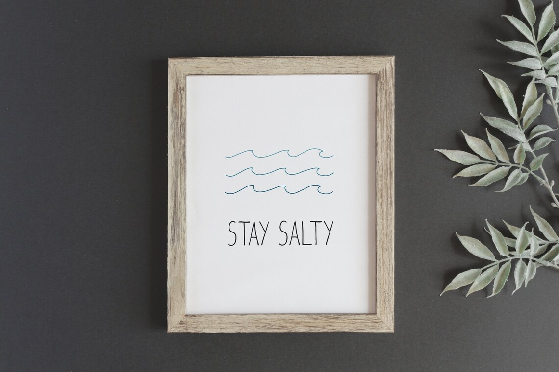 Stay Salty Simple Wave Minimalist Surf Art Print - Image 2