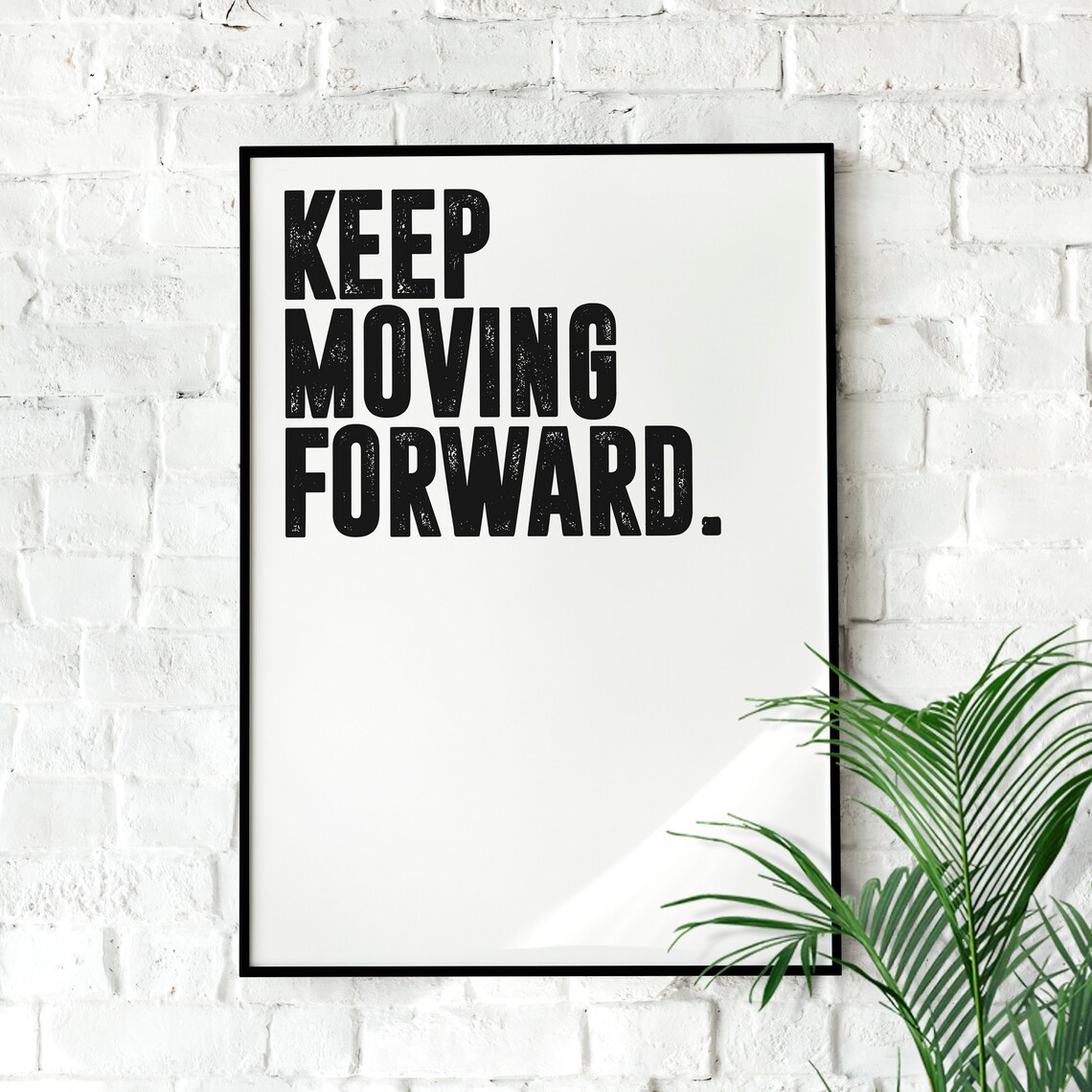 Keep Moving Forward Motivational Poster Wall Art Quote Minimalist Home Office Gym Dcor Rocky