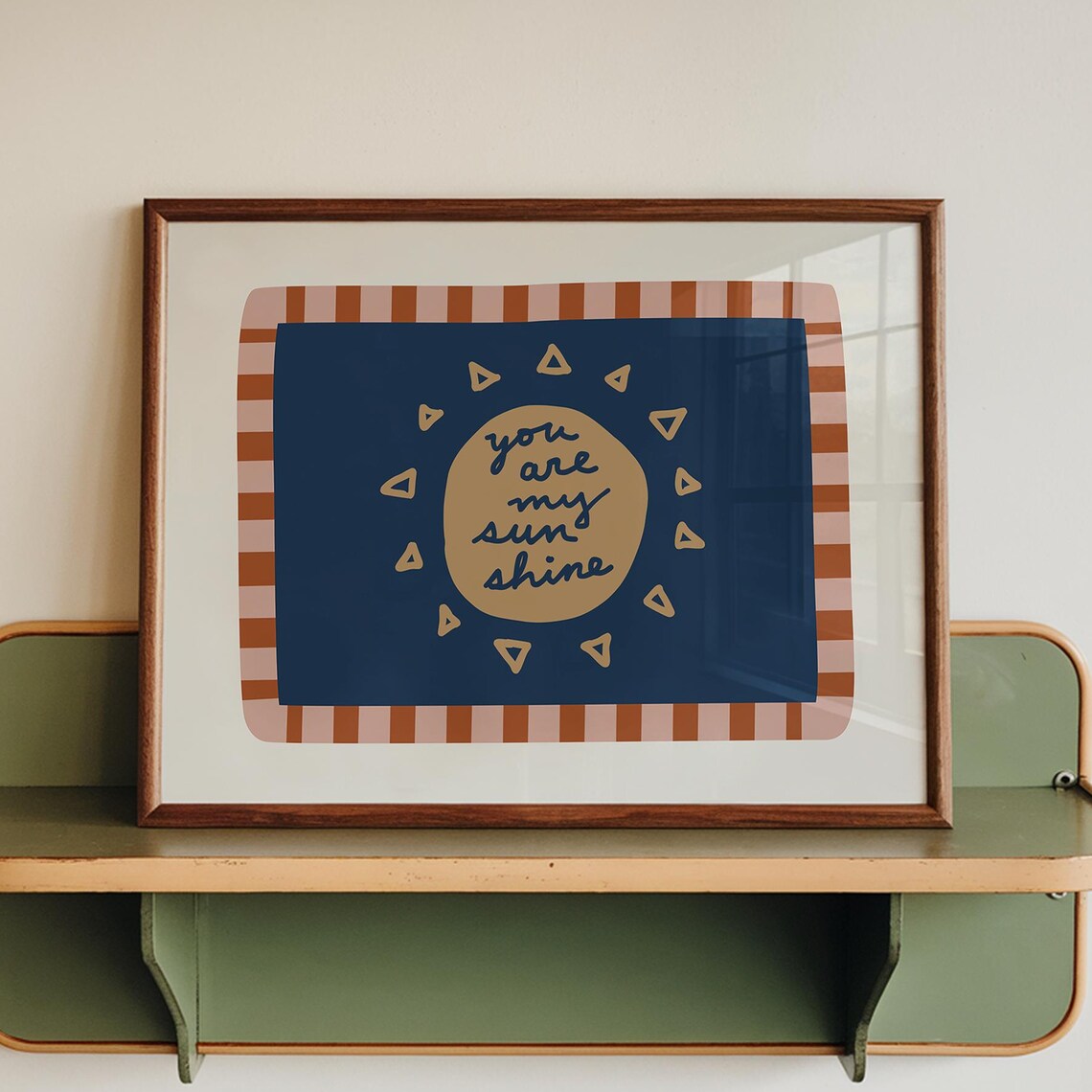 You Are My Sunshine Hand Lettered Sun Nursery Boys Room Poster