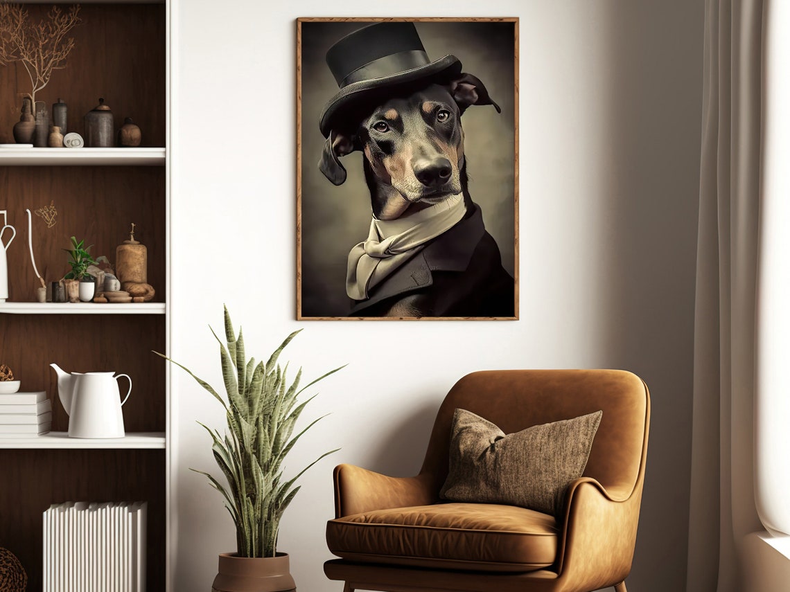 Victorian Dog Portrait Painting Dog Art Print Dog Print Gothic Dog Art Print Dog Poster Print Dog Lovers Gift - Image 3