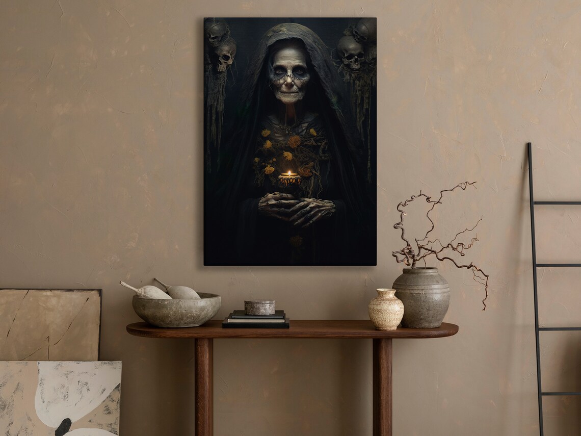 Old Witch Gothic Halloween Art Print, Dark Academia - Image 3