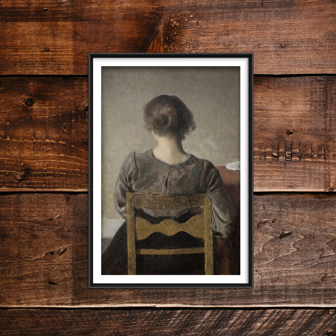 Vilhelm Hammershoi Dansk 1905 Classic Painting Poster - Image 2