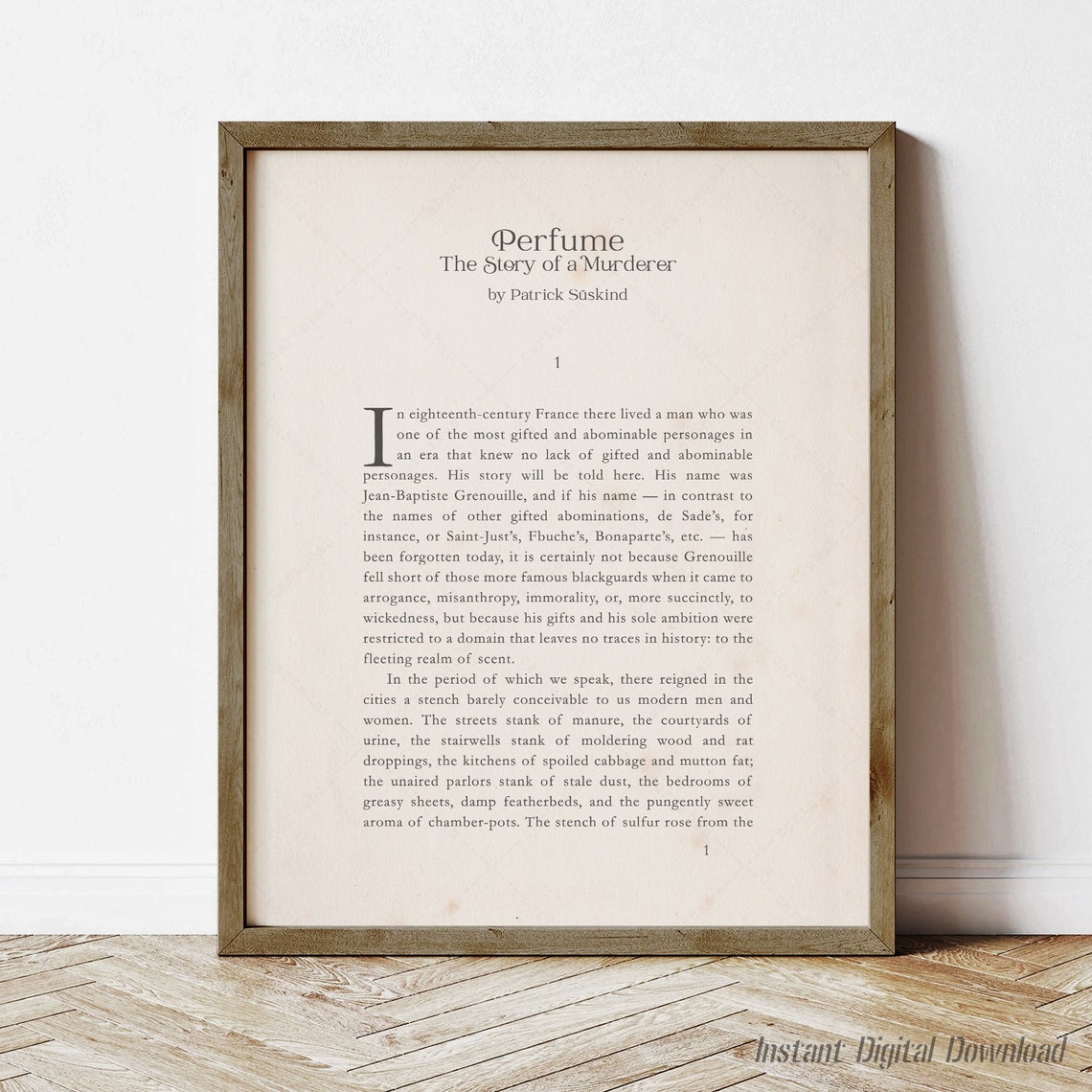 Patrick Suskind Perfume The Story Of A Murderer First Page Book Poster