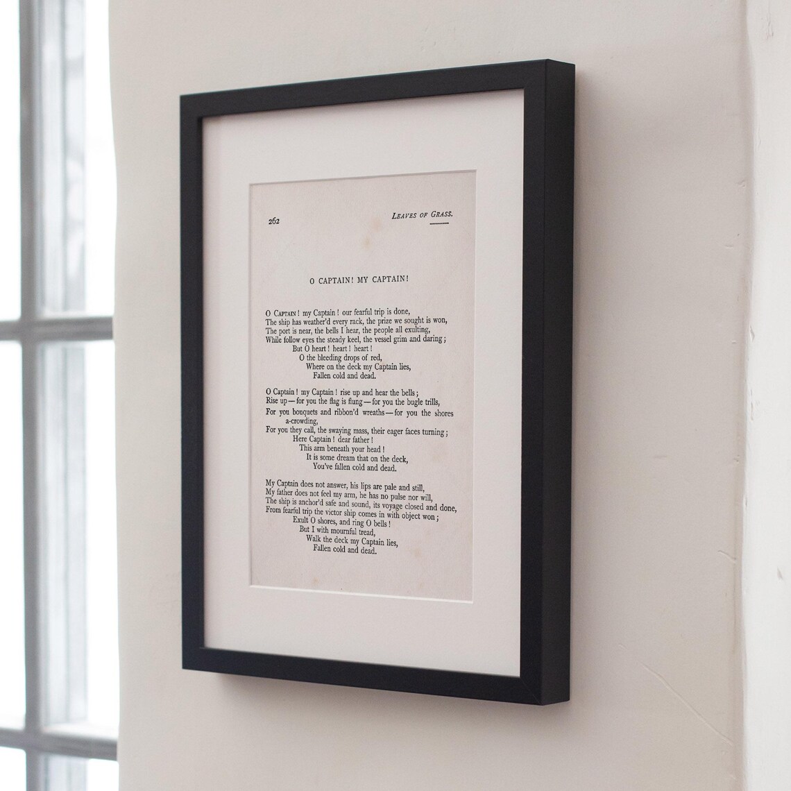 Walt Whitman O Captain My Captain Poem Leaves Of Grass Page Poster - Image 2