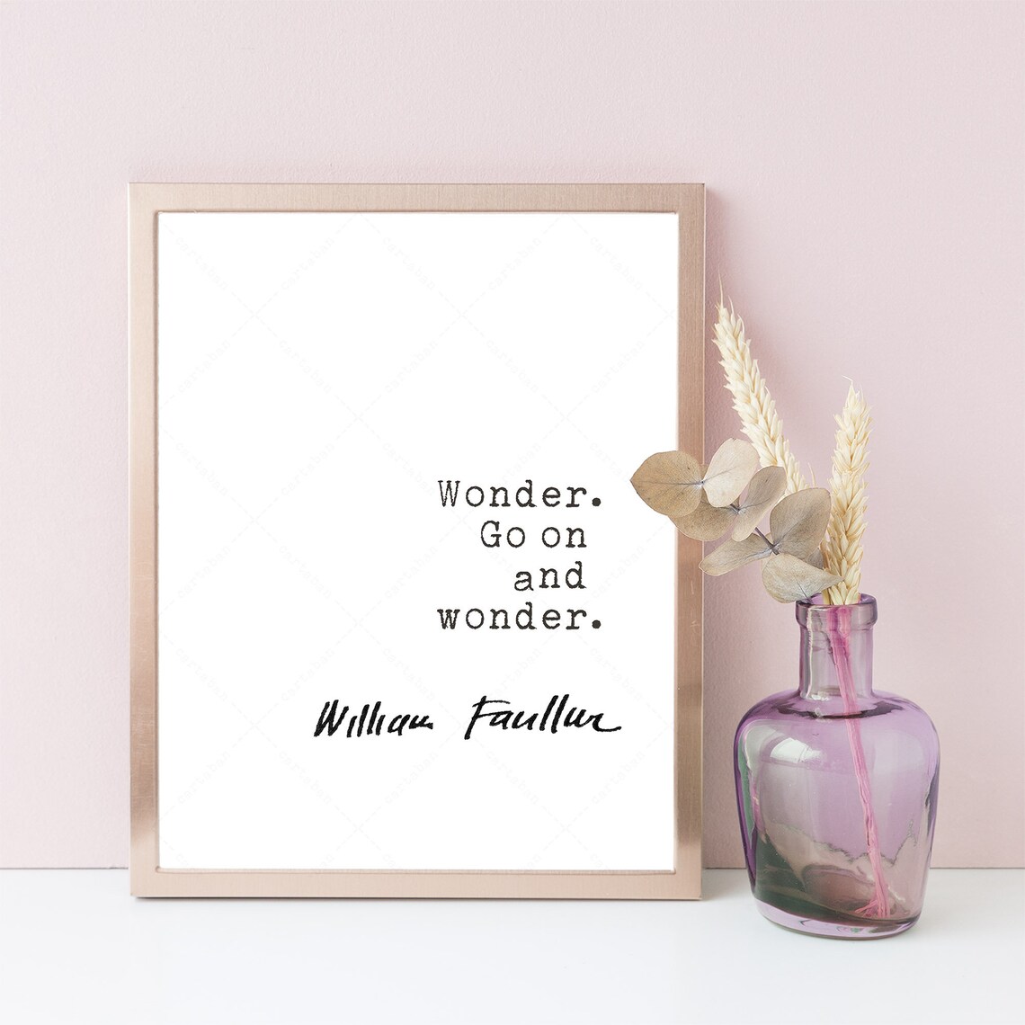 William Faulkner Wonder Go On and Wonder Literary Quote Poster Print - Image 4