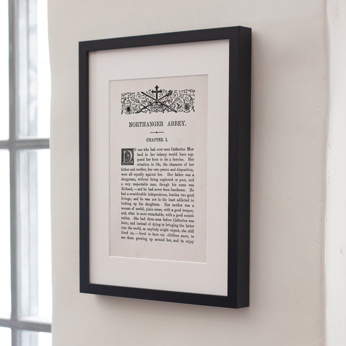 Northanger Abbey Jane Austen Chapter One First Page Literary Art Print - Image 3