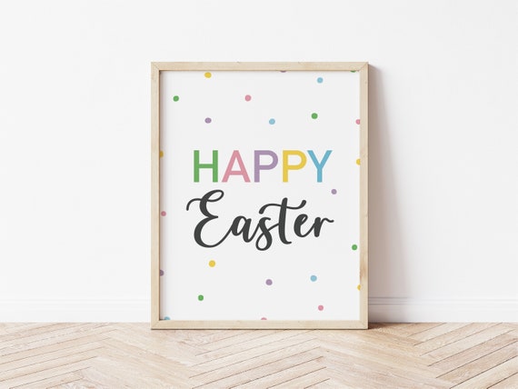 Happy Easter Sign, Spring Poster