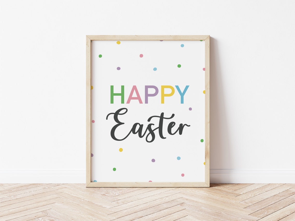 Happy Easter Sign, Spring Poster
