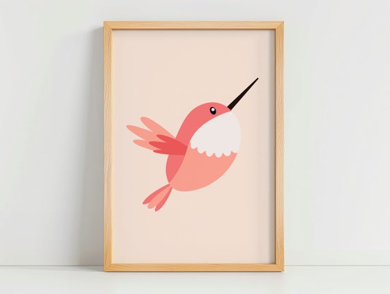 Wall Decoration For Children Baby Room Painting Minimalist Illustration Little Bird Tender Imagination