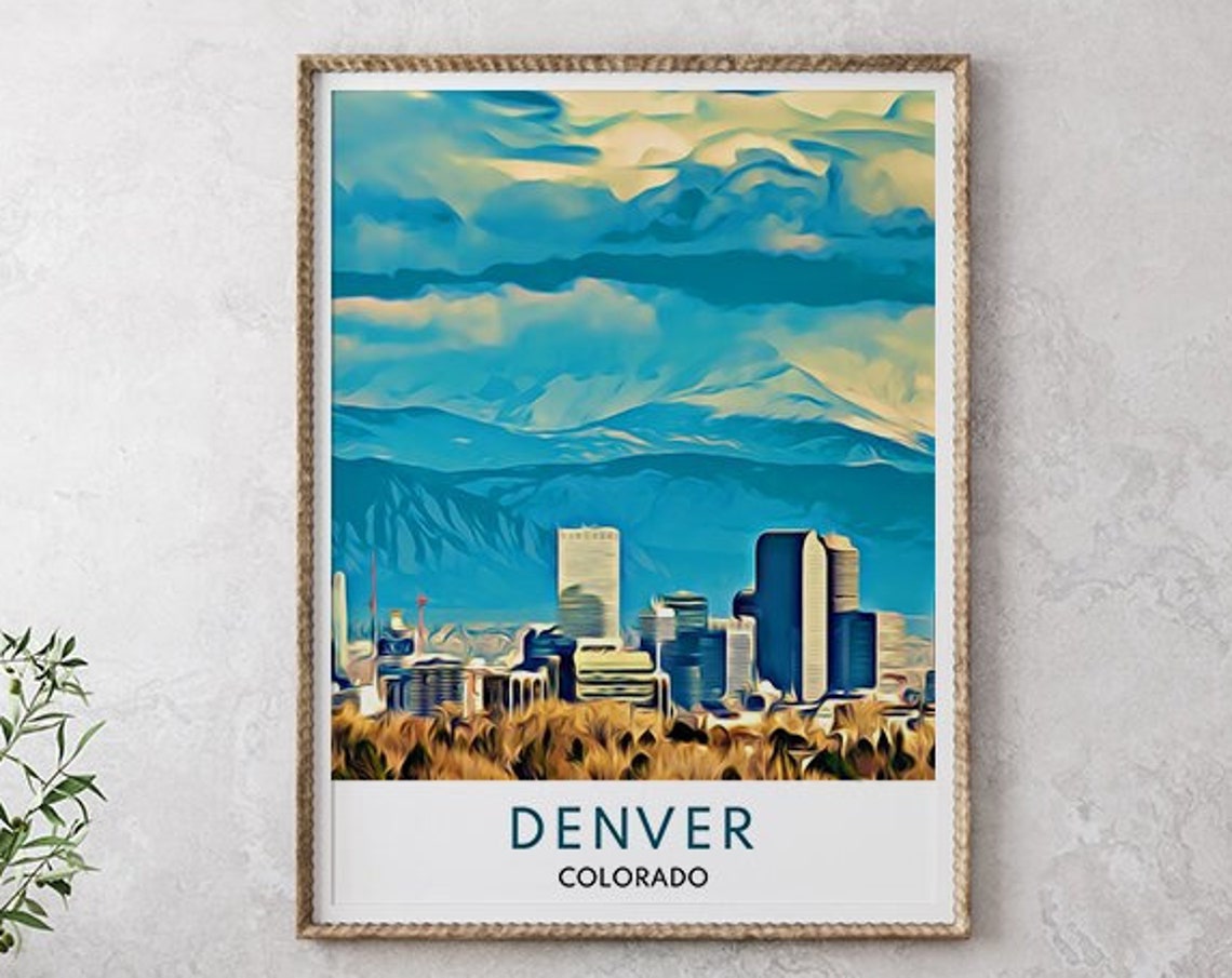 Denver Travel Print Denver Art Print Denver City Prints Colorado Travel Print Denver Wall Art Travel Denver Poster Denver Colorado - Image 2