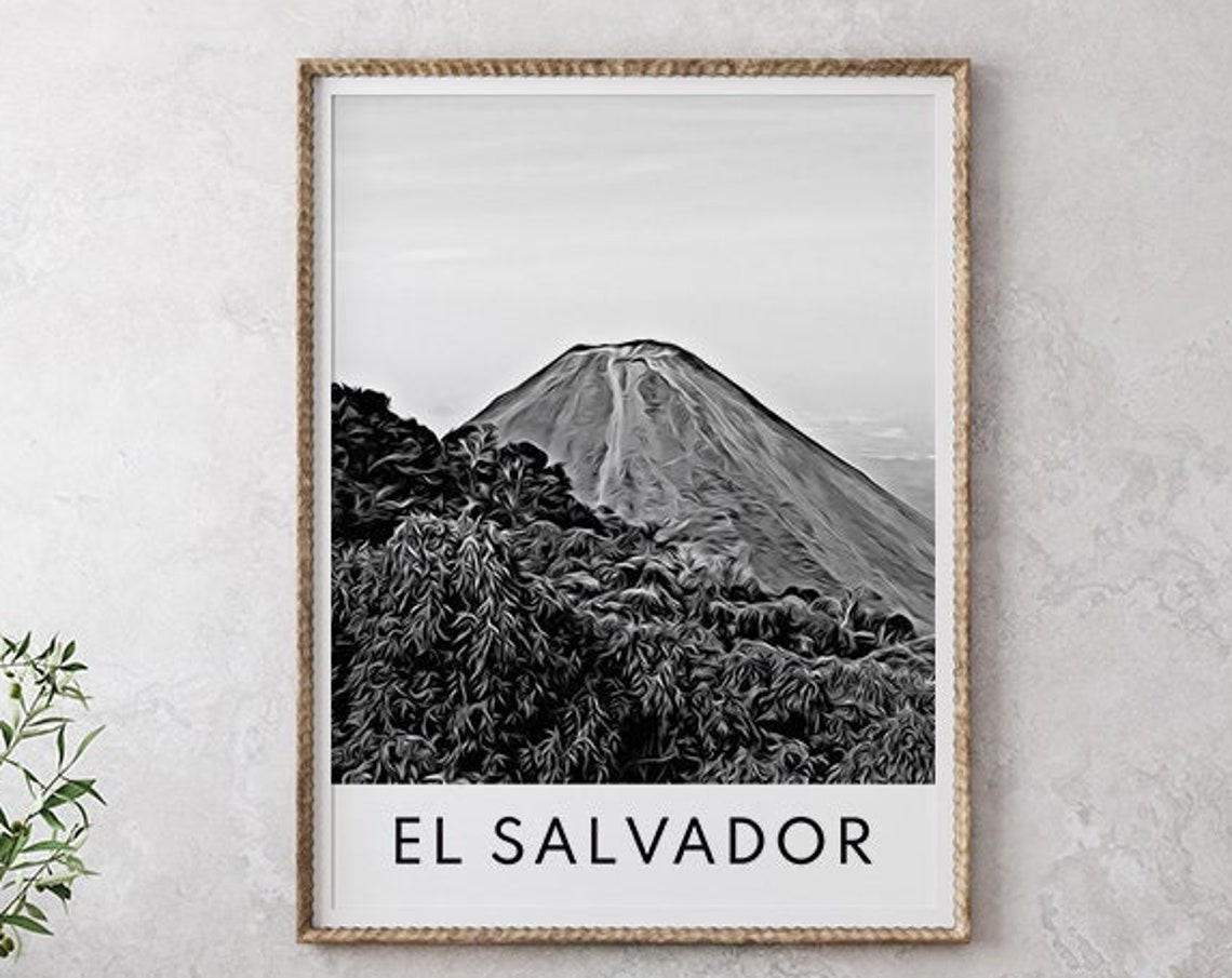 El Salvador Art El Salvador Print El Salvador Gift El Salvador Wall Art El Salvador Poster El Salvador Art Print Travel Travel Gift