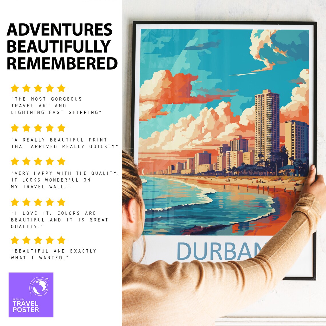 Durban Travel Poster, South Africa Wall Decor - Image 3