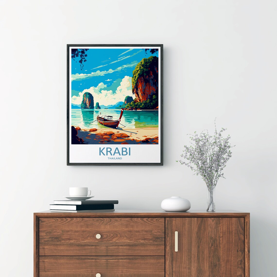 Krabi Travel Poster, Thailand Gift for Art Lovers - Image 2