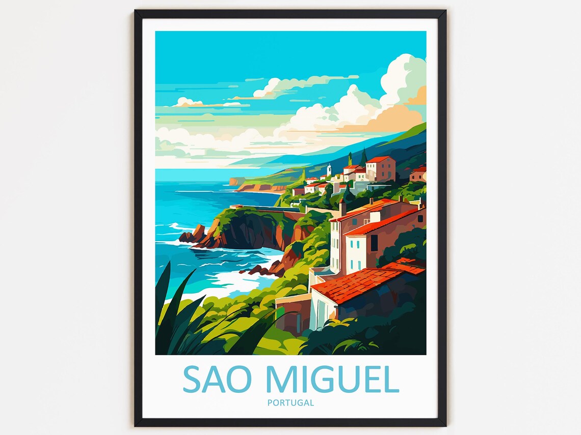 Sao Miguel Travel Poster, Portugal Home Decor