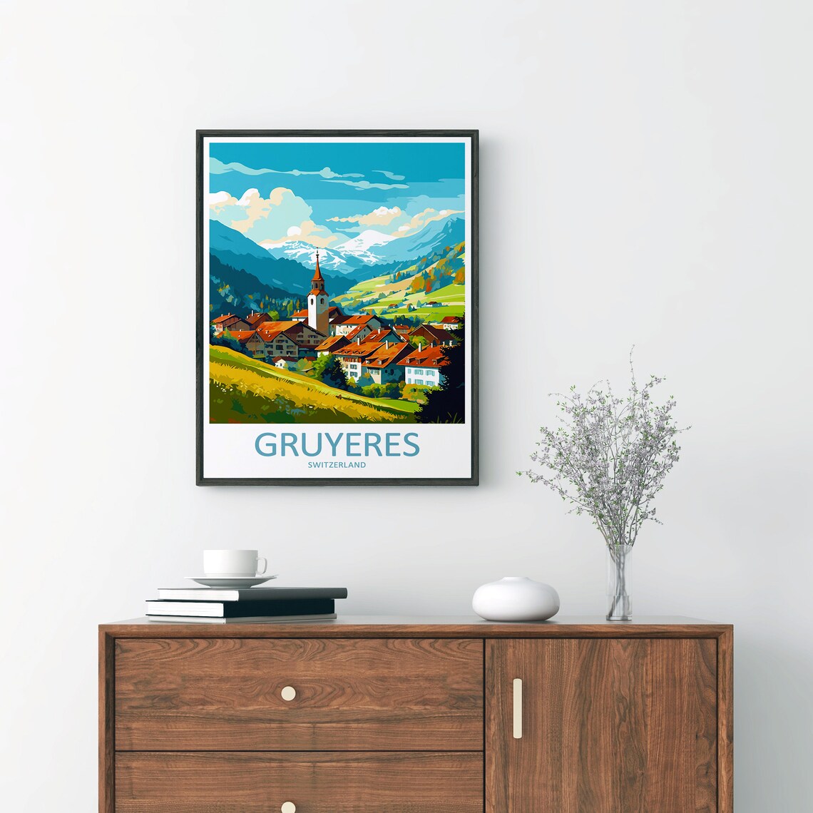 Gruyeres Travel Poster, Switzerland Wall Decor - Image 2