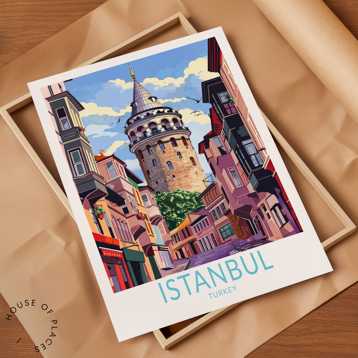 Istanbul Turkey Travel Poster, Historical City Art Print - Image 2