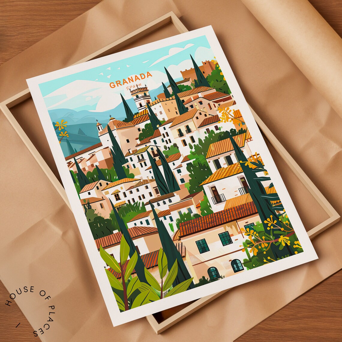 Granada Travel Poster, European City Travel Poster - Image 2