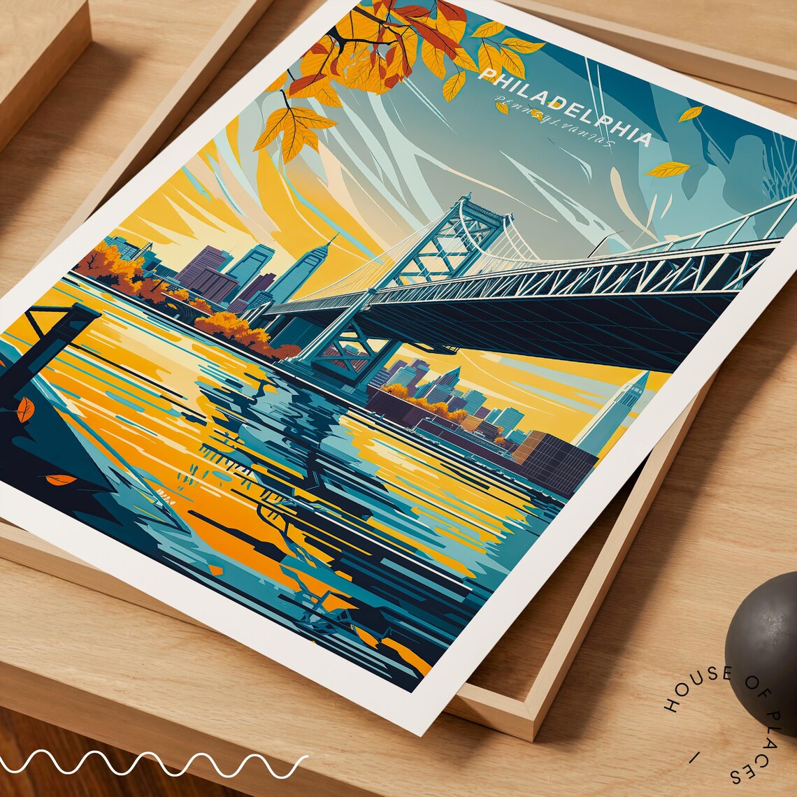 Philadelphia Pennsylvania Travel Poster, City Art Print - Image 3