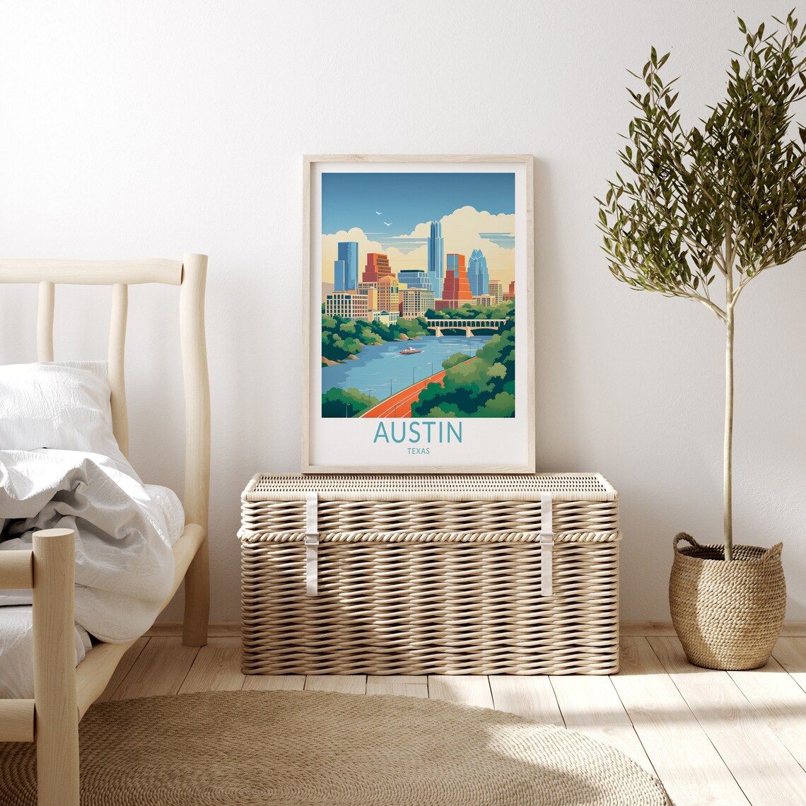 Austin Texas Travel Poster, City Skyline Artwork - Image 3