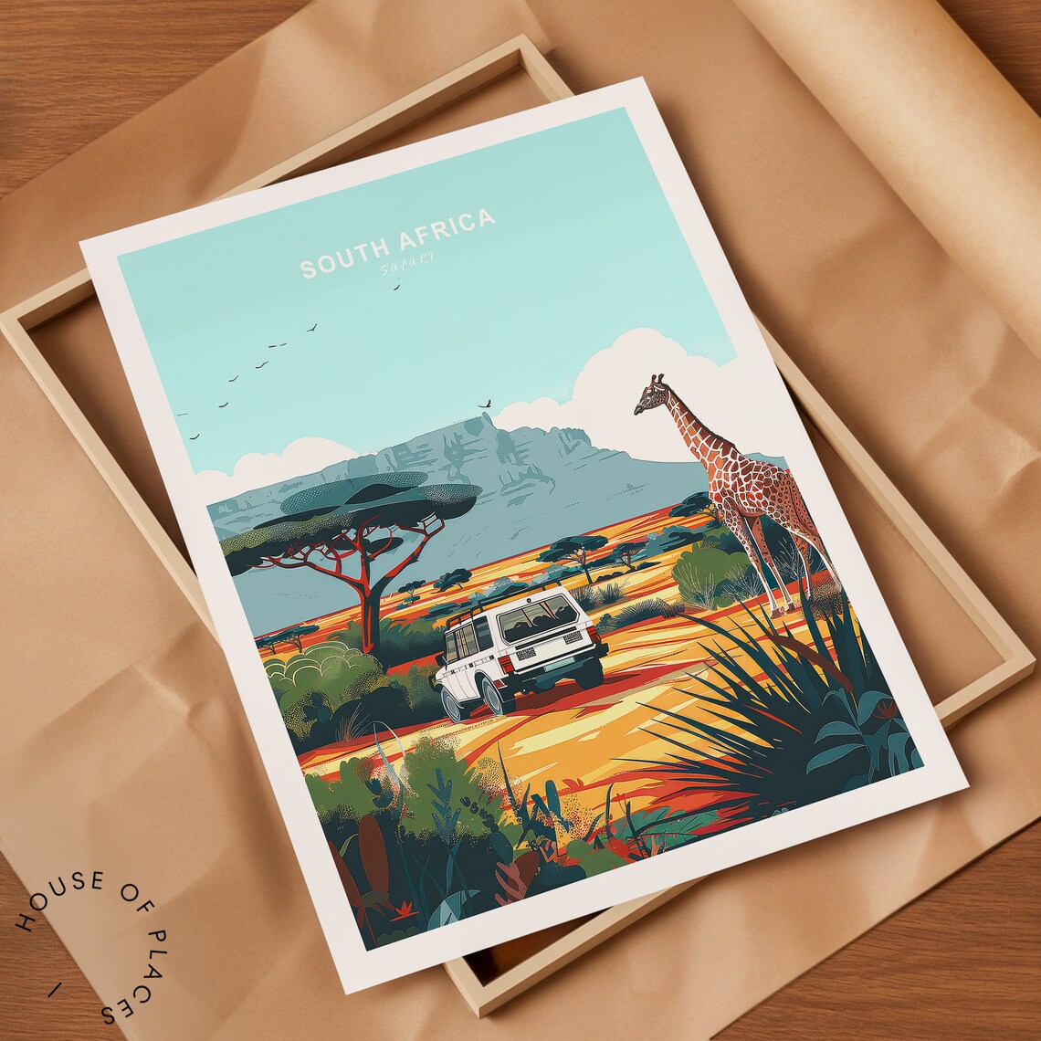 South Africa Vintage Travel Poster, Safari Art Print - Image 2