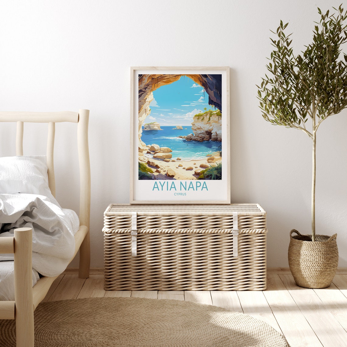 Ayia Napa Cyprus Travel Print Ayia Napa Cyprus Travel Art Poster Home Decor Wall Art Ayia Napa City Travel Print Travel Gifts - Image 3