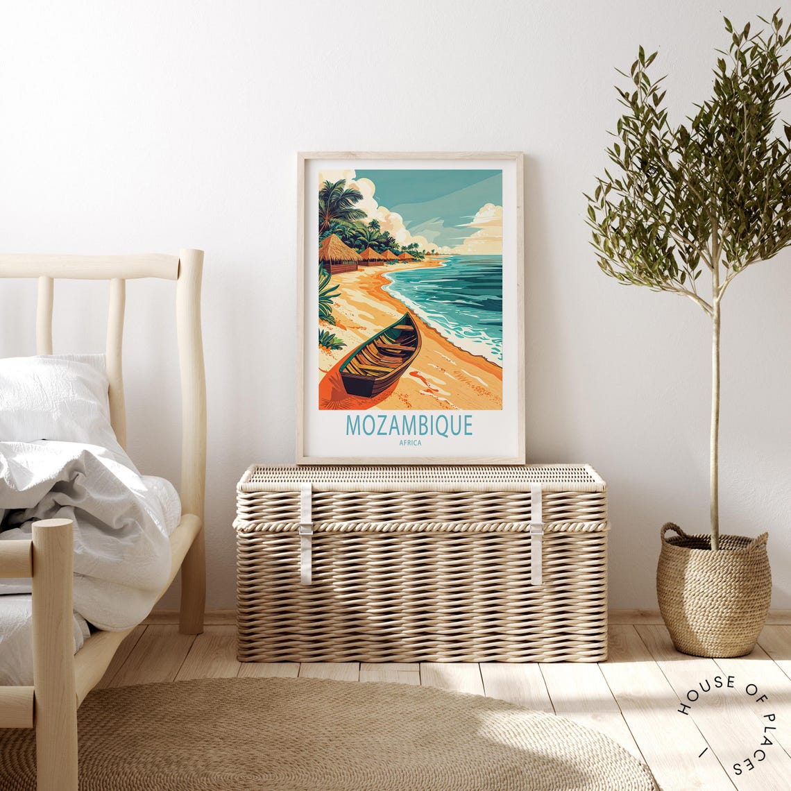 Mozambique Travel Poster Africa Wall Art Mozambique Africa Print Travel Home Decor Anniversary Gifts Birthday Present - Image 2