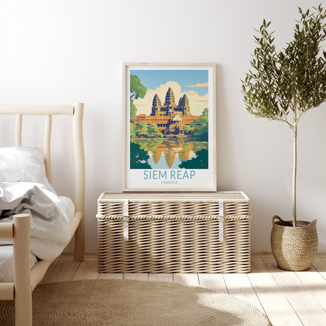 Siem Reap Cambodia Travel Poster, Travel Illustrations - Image 3