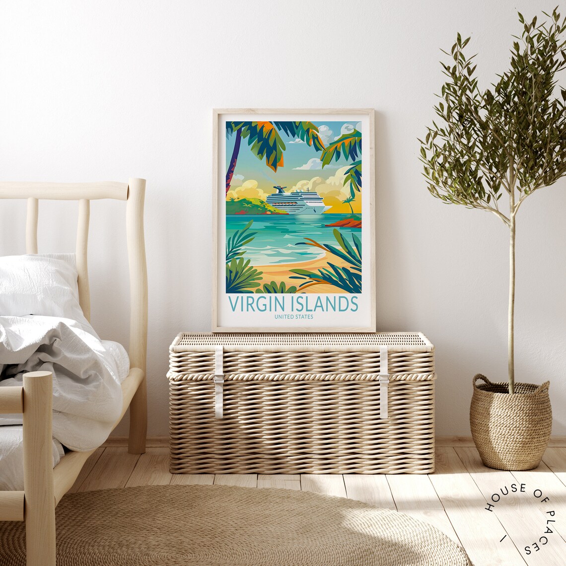 Virgin Islands Travel Poster Usa Wall Art Virgin Islands Usa Print Travel Home Decor Honeymoon Gifts Birthday Present - Image 3