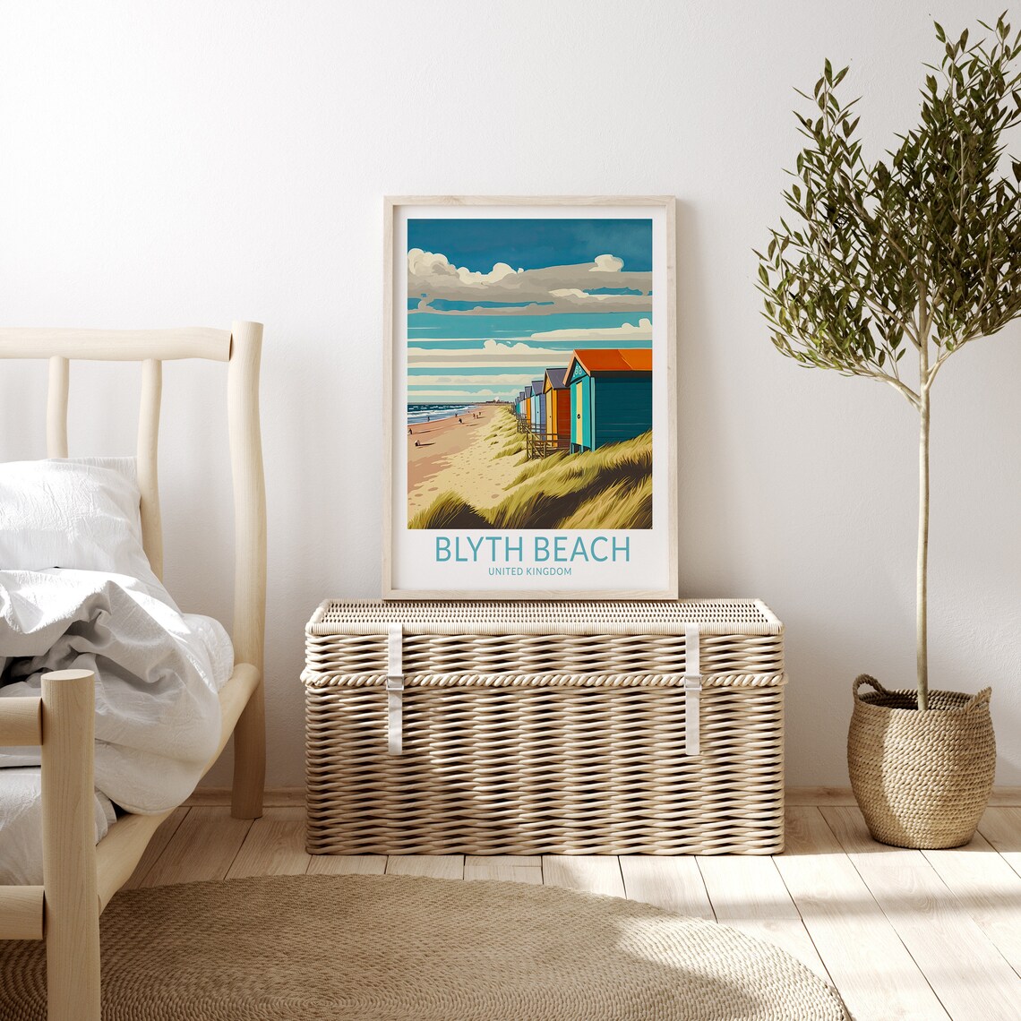 Blyth Beach Northumberland Travel Poster, Travel Print - Image 3