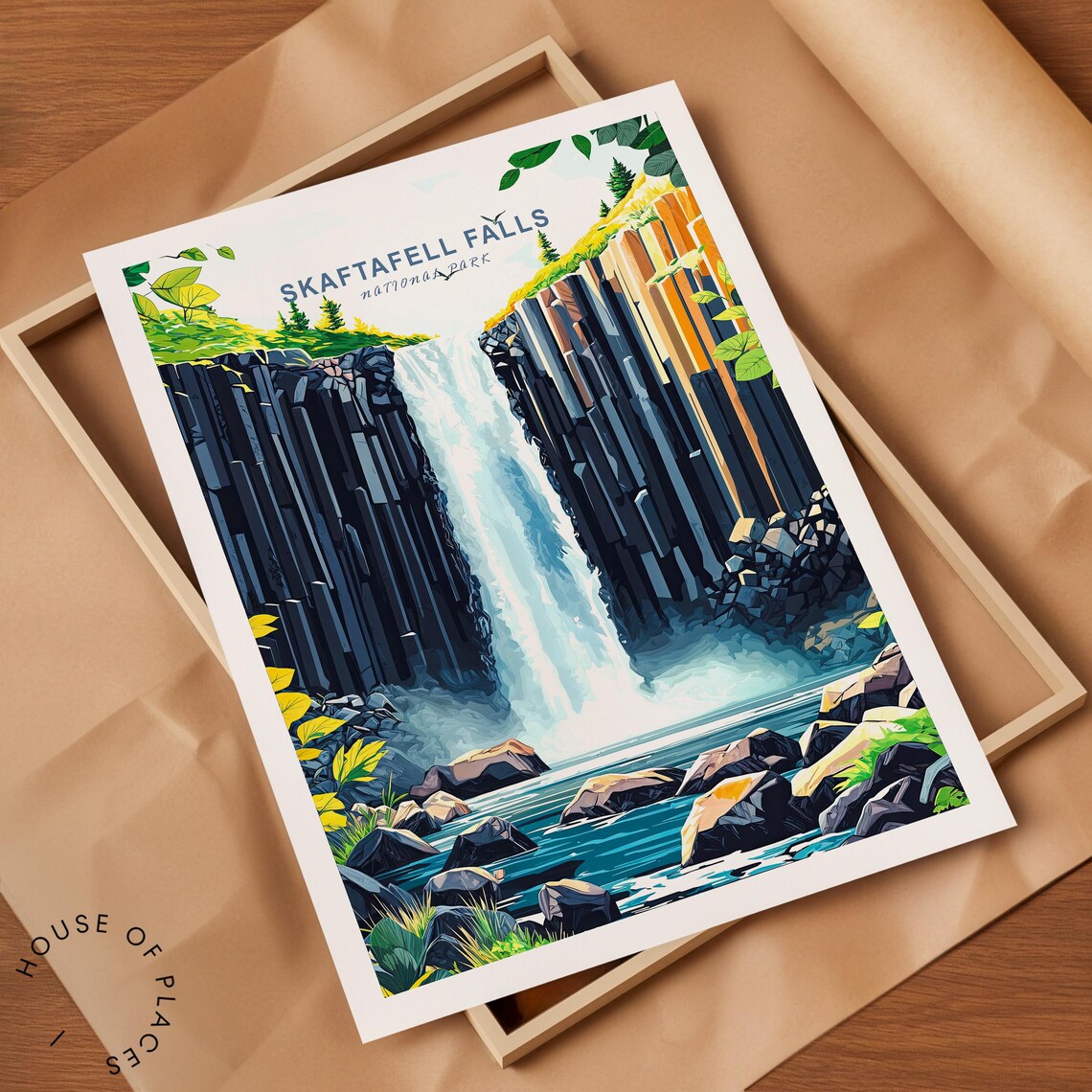 Skaftafell Falls Travel Poster, Iceland National Park - Image 2